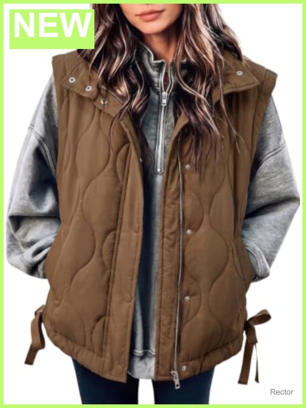 Womens Quilted Puffer Vest Lightweight Sleeveless Zip Jacket